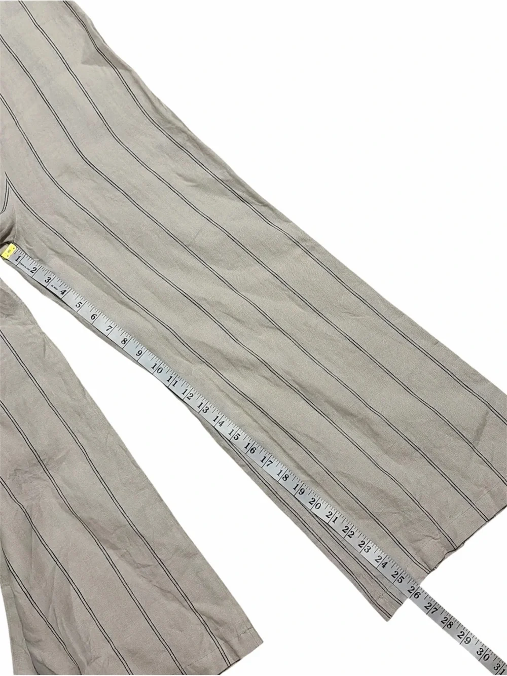 REFORMATION Sleeveless Striped Smocked Back Cropped Linen Jumpsuit 6